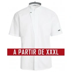 Veste de cuisine KENTAUR - Kevin - Manches courtes - BLANC - GRANDE TAILLE - Procouteaux