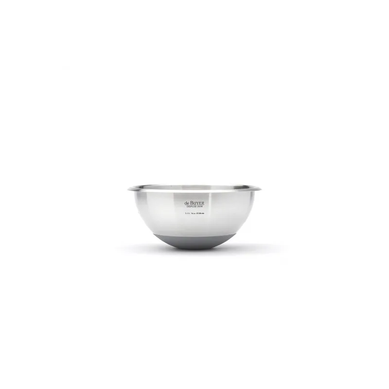 Bassine demi-sphérique « Cul-de-Poule » en inox - Fond silicone 20 cm de Buyer - Procouteaux