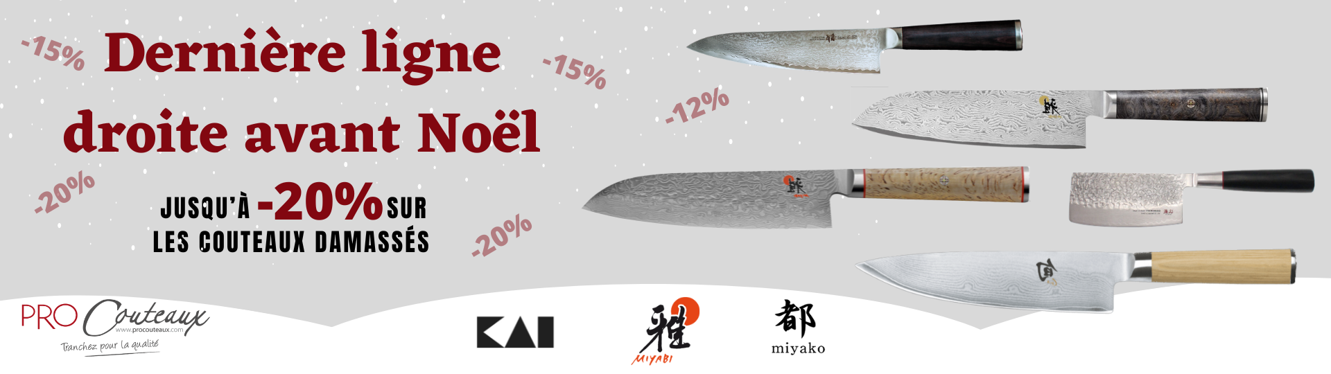 jusqu'a -20% sur une selection de nos couteaux japonais